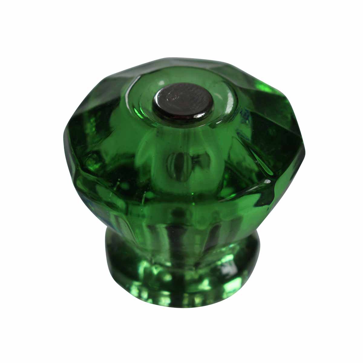 Knob Emerald Green Glass 1 1/8" Dia