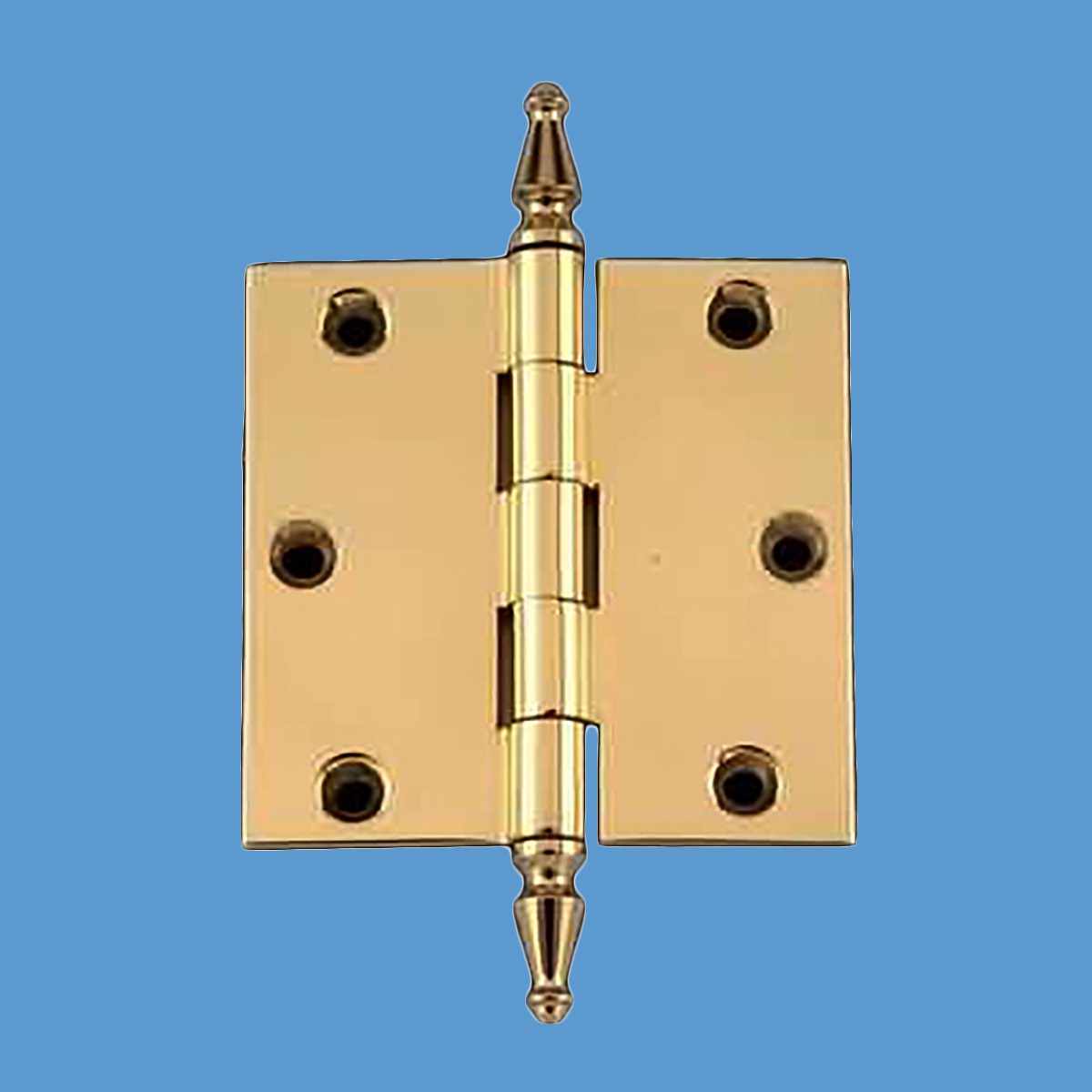 3" Square Door Hinge Solid Brass Spire Finial