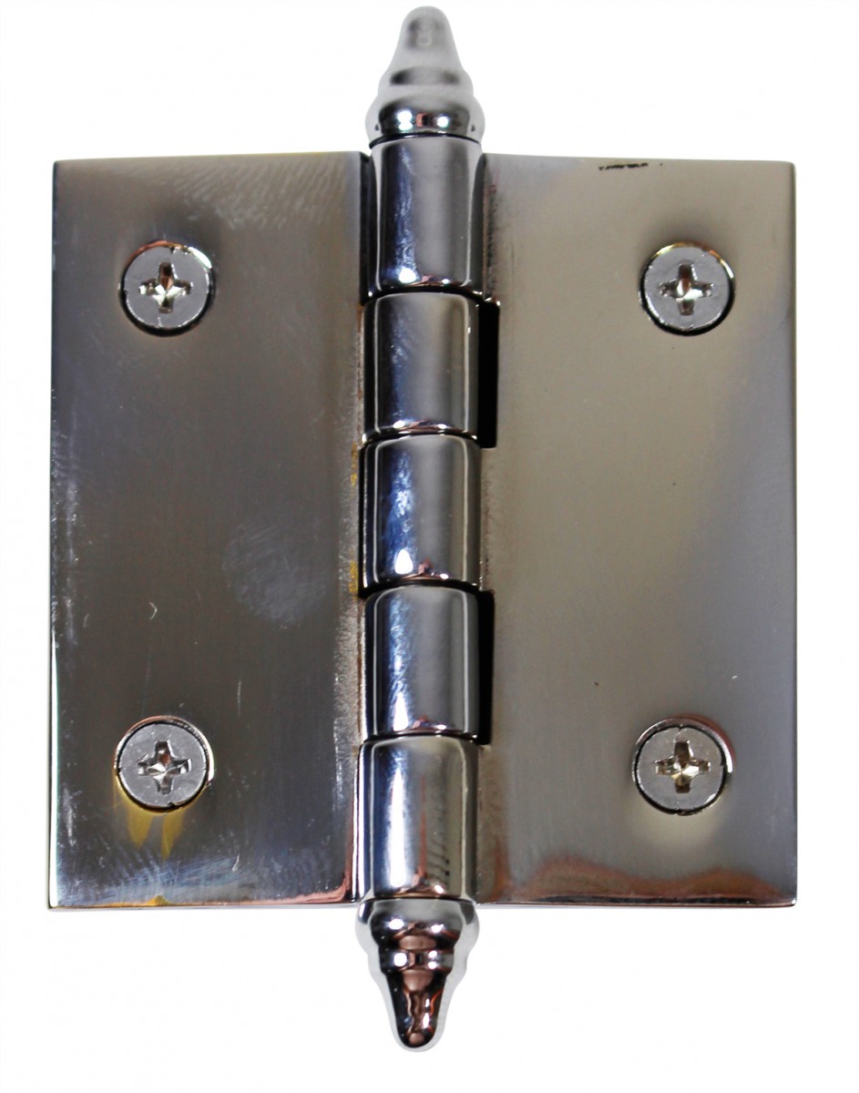 Chrome Solid Brass Hinge Decor Tip 2"
