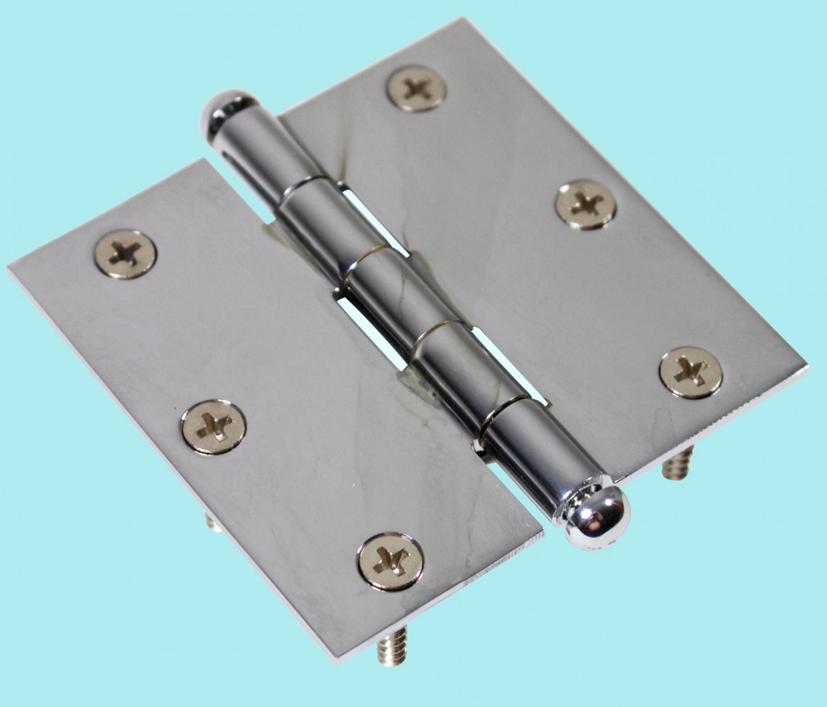 Chrome Solid Brass Hinge Button Tip 3"