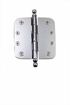 Chrome Plated Brass Cabinet Door Hinges 4 X 4 Removable Stainless Steel Tip pins 
