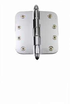Chrome Door Hinge 4" X 4" Radius Brass Helmet Tip 