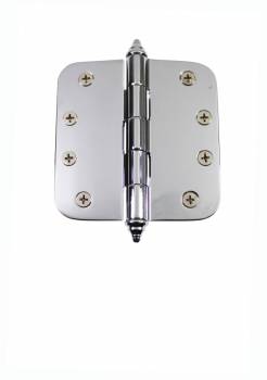 Chrome Plated Brass Cabinet Door Hinge with Stainless Steel Decor Tip Pins 