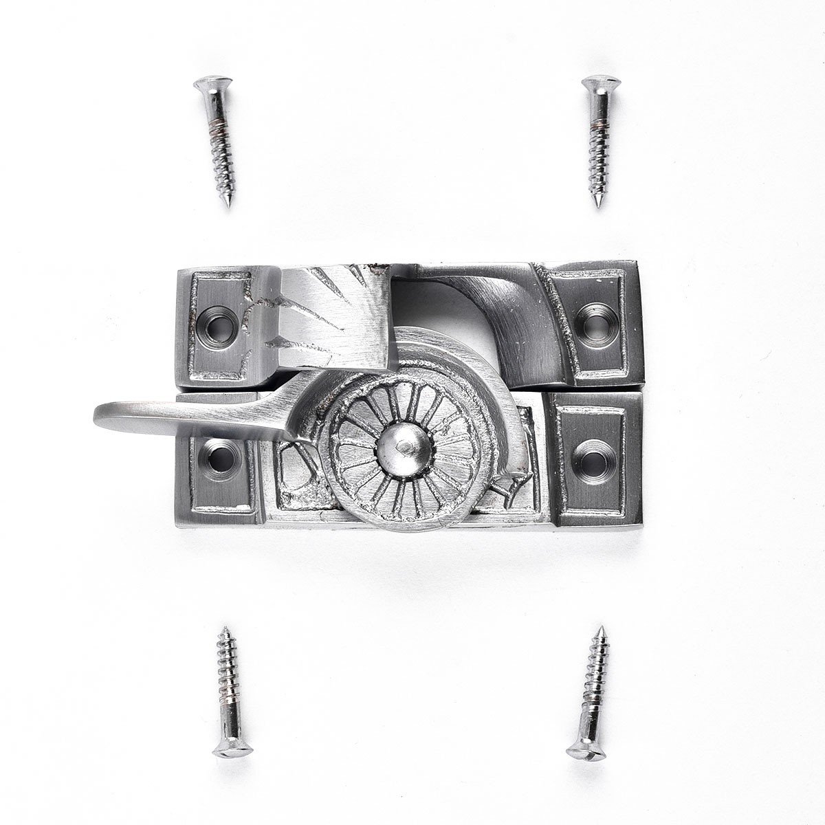 Ornate Solid Brass Window Sash Lock Satin Chrome Renovator's Supply