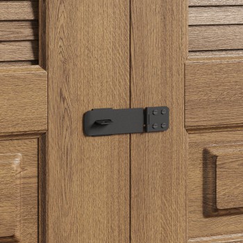 Black Wrought Iron Hasp 5.875 in Medium Hasp & Staples 