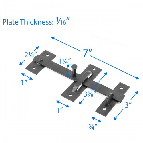 Black Wrought Iron Norfolk Door Latches Powder Coat Finish Cabinet Latche image-11