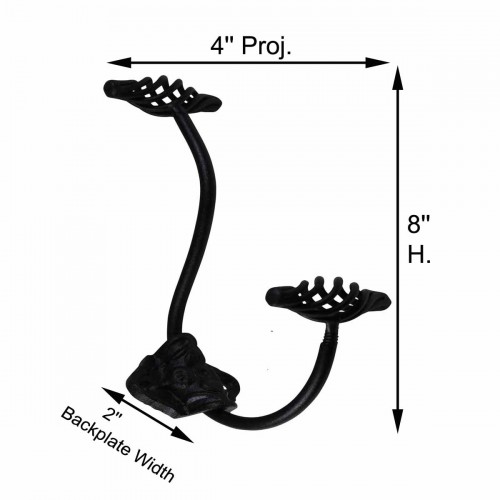 Black Hook Wrought Iron Birdcage Double Iron Hook Coat Hanger image-14