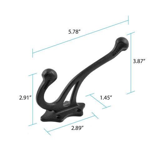 Black Coat Hook Hanger Wrought Iron Black Robe Hanger image-10