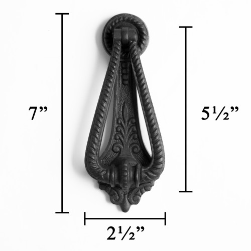 Door Knockers Georgian Black Cast Iron for Front Door image-13
