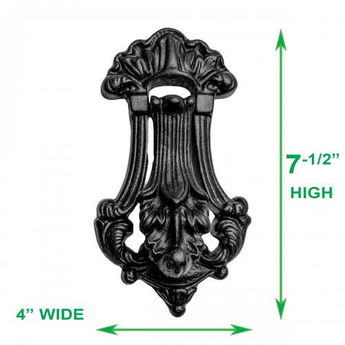 Black Door Knocker Cast Iron Gate Knocker Leaf Shaped Knocker image-13