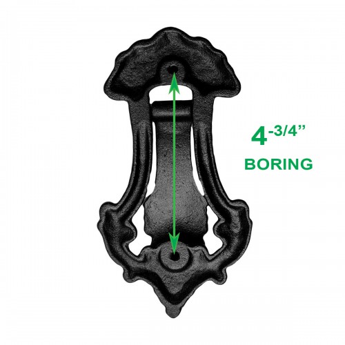 Black Door Knocker Cast Iron Gate Knocker Leaf Shaped Knocker image-15