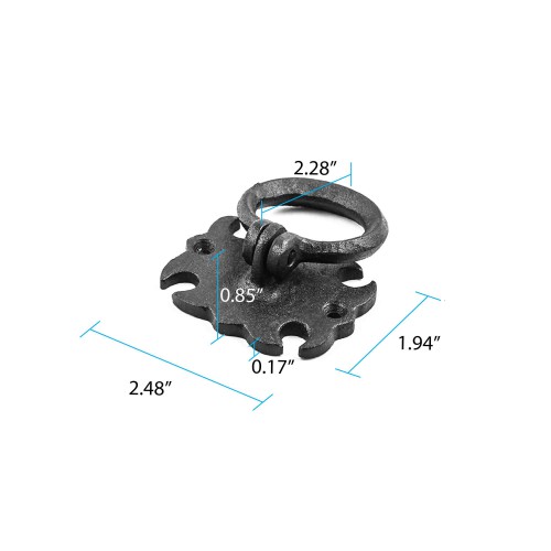 Cabinet Handles 3 in Black Wrought Iron Ring Drawer Pulls image-11