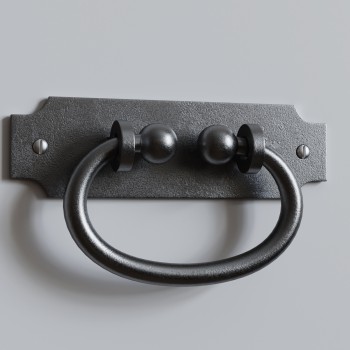 Cabinet Pulls 5.25 in Black Wrought Iron Ring Drawer Pulls 