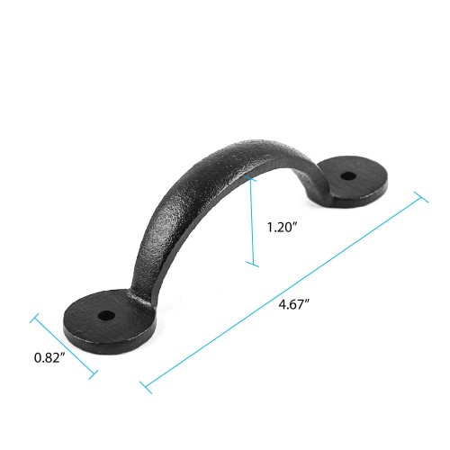 Cast Iron Black Cabinet Drawer Pull 4.75 in Light Door Handle image-11