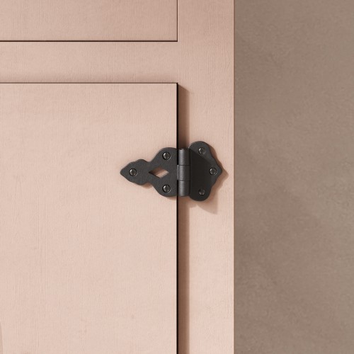 Black Cabinet Hinge Wrought Iron Offset Kitchen Cabinet Hinge image-2