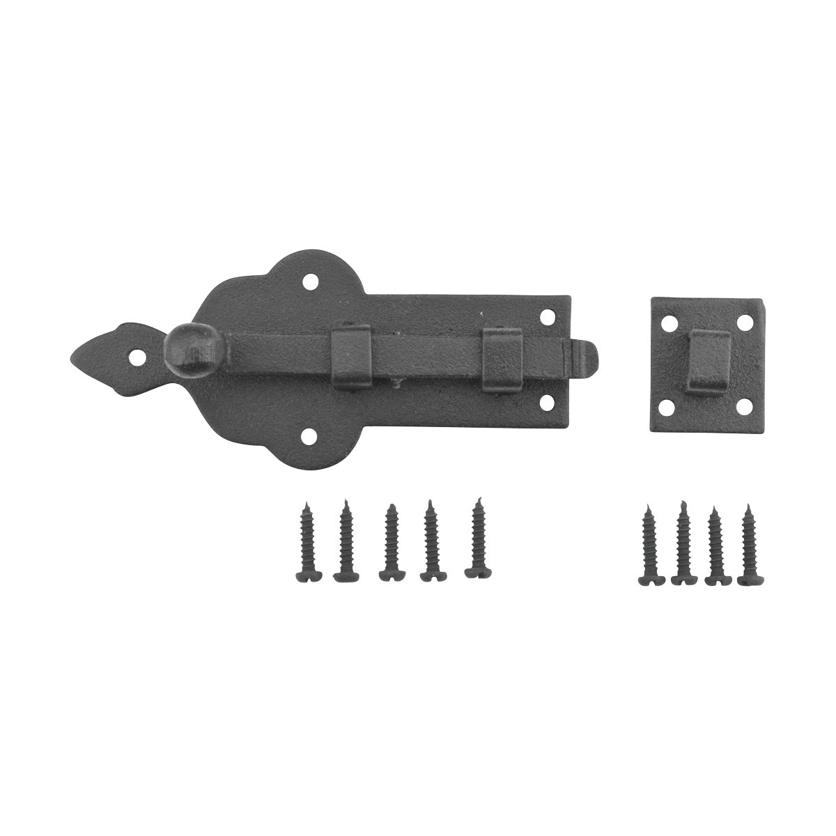 Black Door Bolt Wrought Iron Slide Lock Security 4 Wide