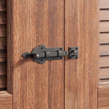 Slide Bolt Door Latch 3 3/4 in Black Ball Tip Style Latch Bolt 