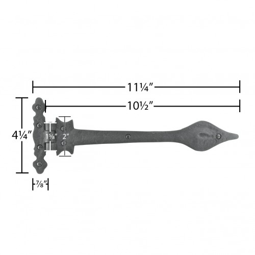Black Wrought Iron Strap Hinge Doors or Gates Spear Tip 11 1/4 in Wide image-13