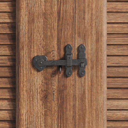 Bathroom Door Lock Latch 8" Black Lock Heart Thumb Gate Latch image-3