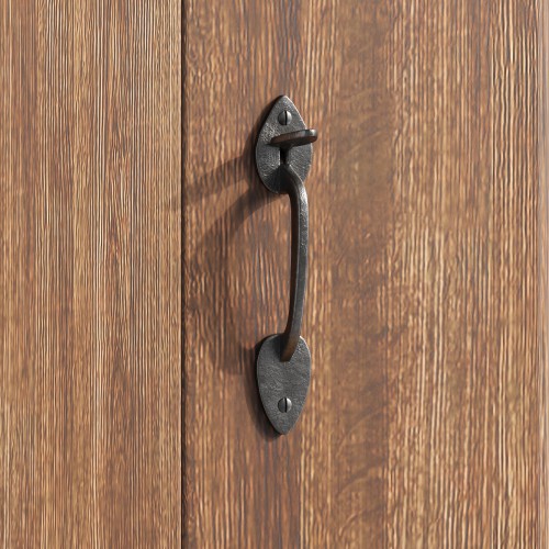 Bathroom Door Lock Latch 8" Black Lock Heart Thumb Gate Latch image-2