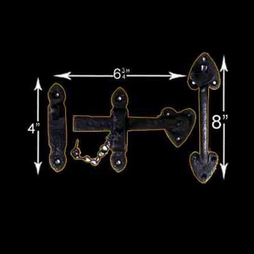 Bathroom Door Lock Latch 8" Black Lock Heart Thumb Gate Latch image-12