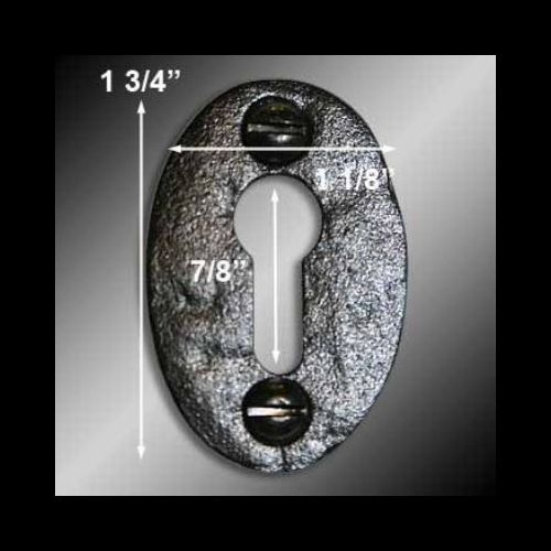 Black Keyhole Escutcheon 1.75"Wrought Iron Keyhole Cover Plate image-8