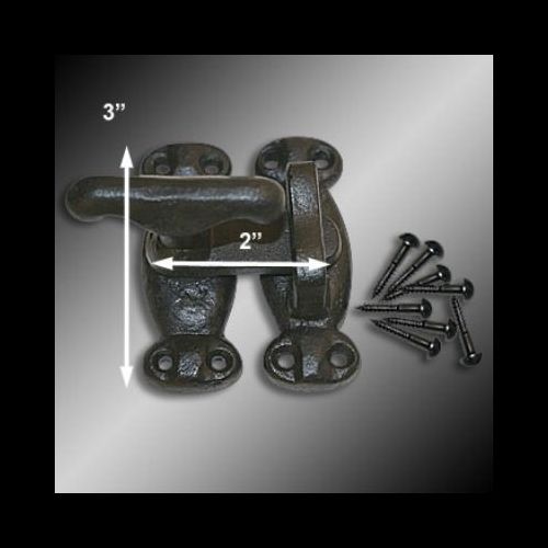 Door Latch Lock 2" Wrought Iron Black image-14
