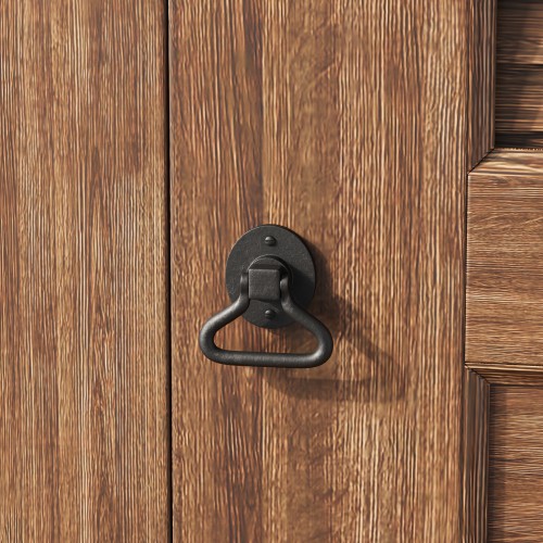 Door Latch 6.4" Wrought Iron Black Gate Latch Garage Door Lock image-2