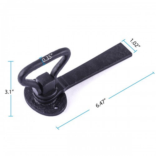 Door Latch 6.4" Wrought Iron Black Gate Latch Garage Door Lock image-13