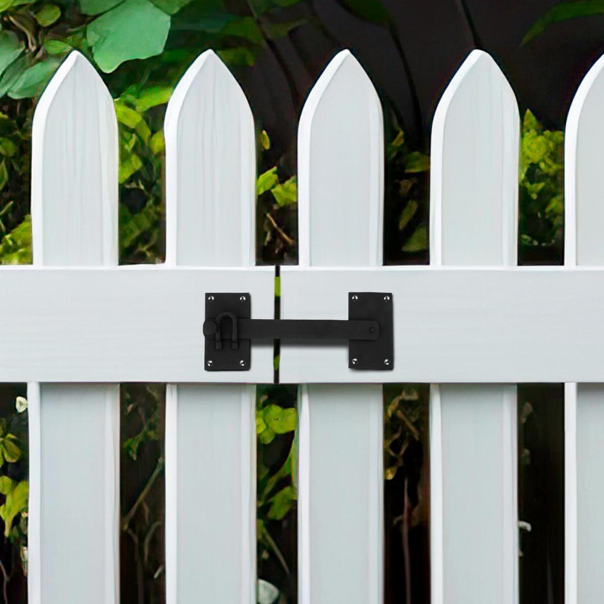 Fence Gate Latch Lock Black Iron Gate Latch 12 Inch image-3