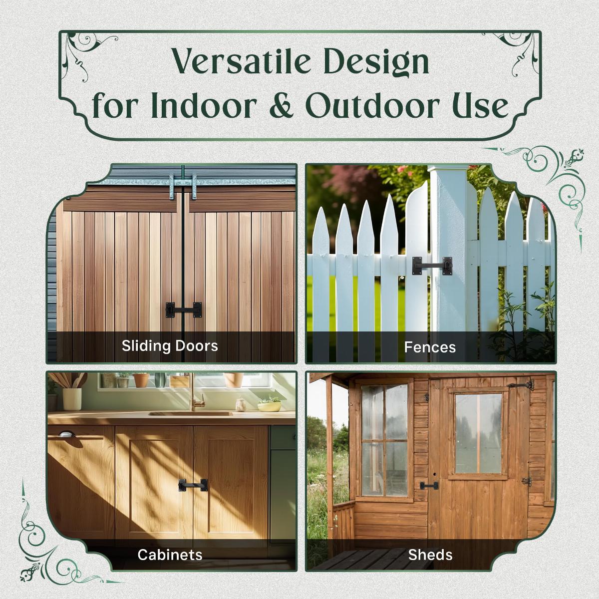 Fence Gate Latch Lock Black Iron Gate Latch 12 Inch image-7