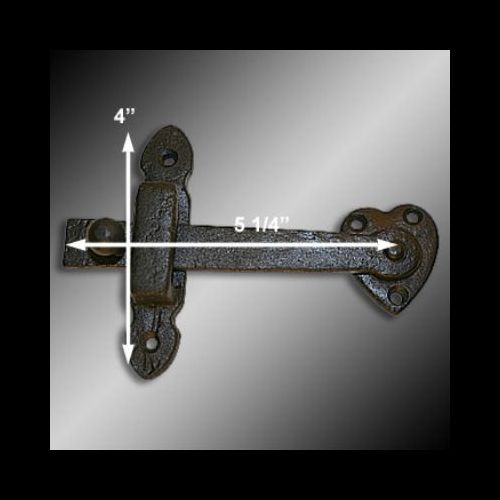 Wrought Iron Gate Latch Antique Heart Style 4" Flip Door Lock image-15