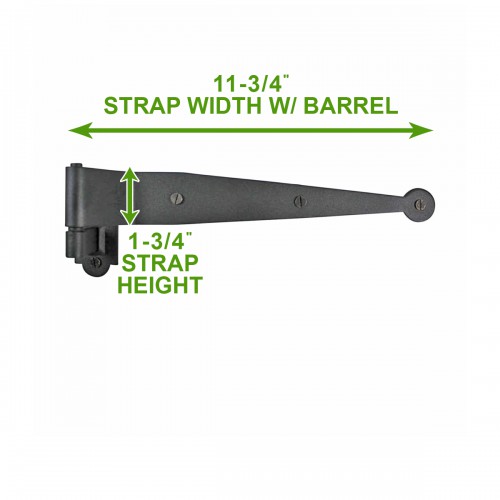Offset Pintle Strap Hinge 11.75" Black Pintle Strap Gate Hinge image-17