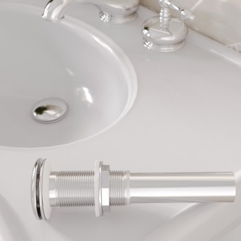 Chrome Plated Solid Brass Pop-Up Sink Drain without Overflow for Bathroom Vessel Sinks 