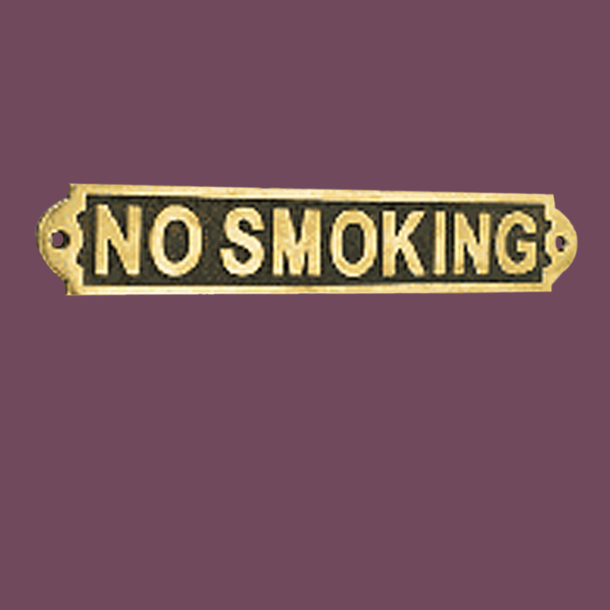 Solid Brass Plaques NO SMOKING Sign Polished Brass Plate