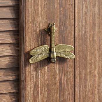Antique Brass Dragonfly Design Front Door Knocker Vintage Style 