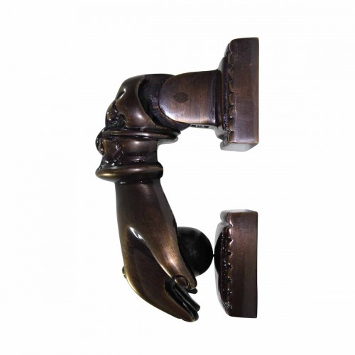 Brass Polished Victorian Woman Hand Shaped Front Door Knocker image-6