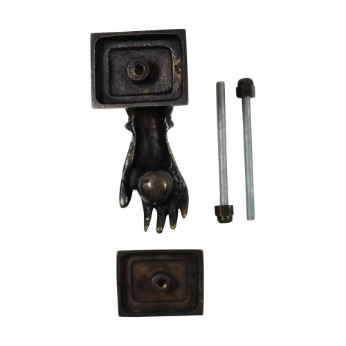 Brass Polished Victorian Woman Hand Shaped Front Door Knocker image-8