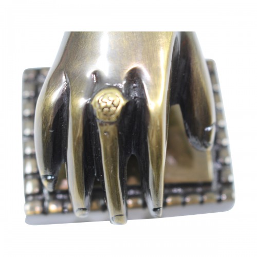 Brass Polished Victorian Woman Hand Shaped Front Door Knocker image-10