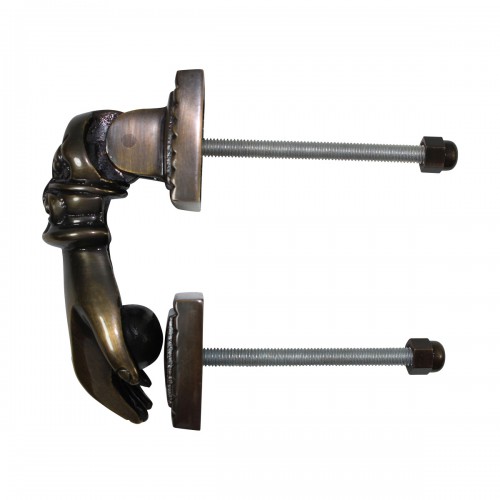 Brass Polished Victorian Woman Hand Shaped Front Door Knocker image-14