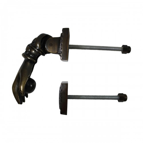 Brass Polished Victorian Woman Hand Shaped Front Door Knocker image-15