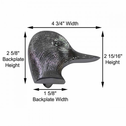 Duck Head Chrome Plated Brass Front Door Knocker with Hardware image-10