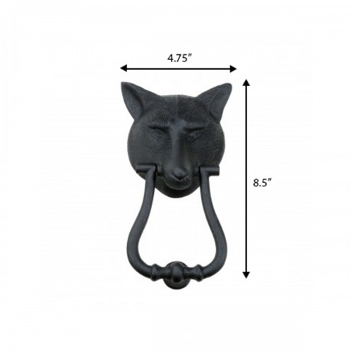 Black Door Knocker Fox Shaped Vintage Front Door Knocker image-9