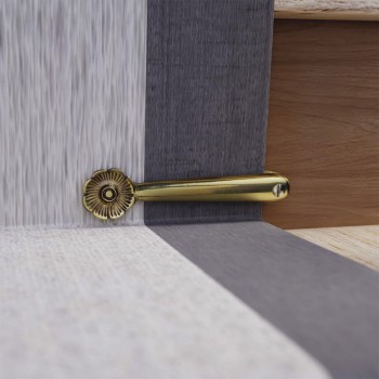 Stair Carpet Runner Holder Clips Floral Design Solid Cast Brass PVD Finish 5" L 