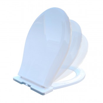 Toddler Potty Training Seat 12.25" x 10.25" Round White Plastic Slow Close Toilet Seat for Children 