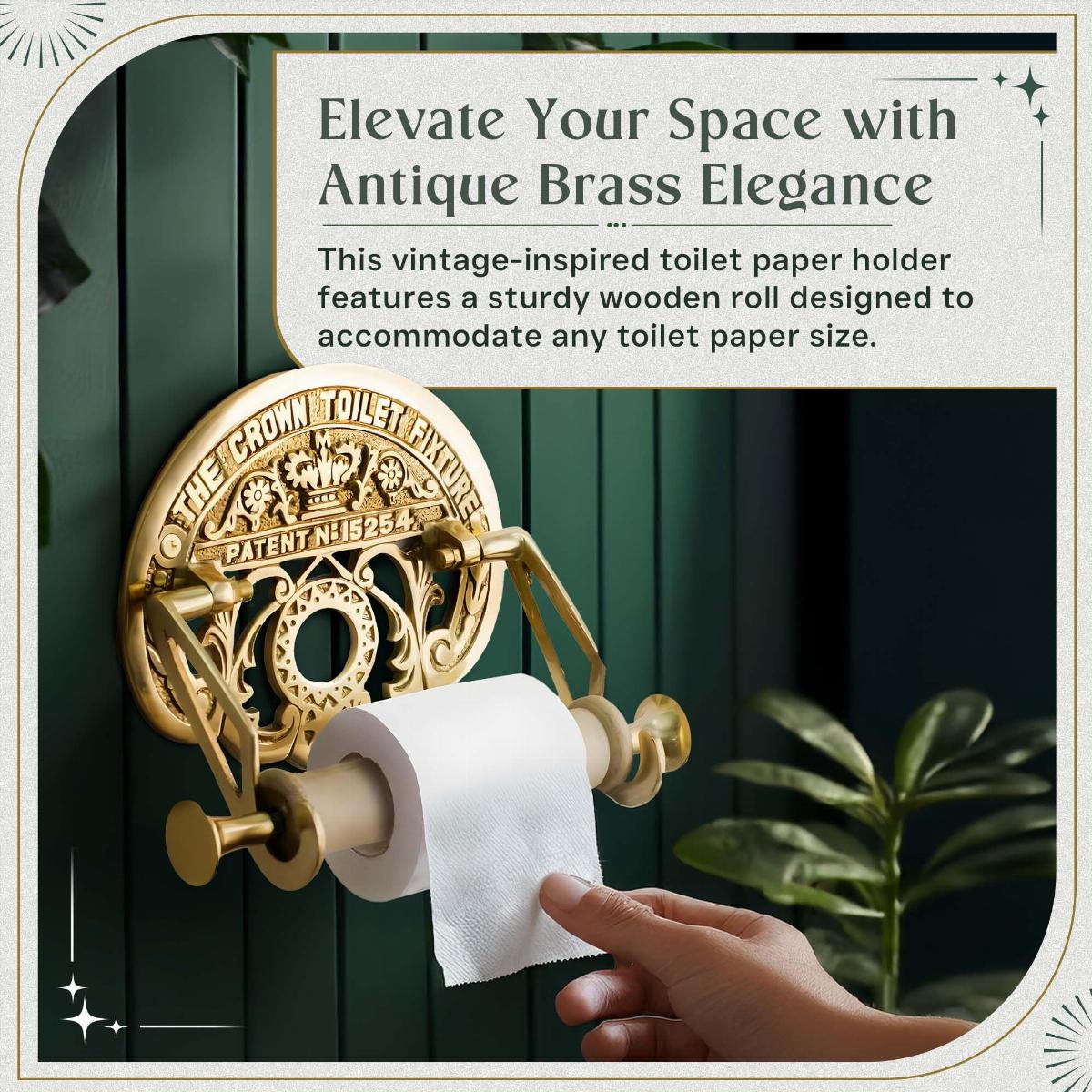 Brass Toilet Paper Holder, 'The Crown', Polished Brass Finish image-5
