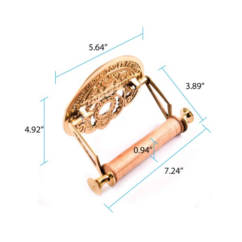 Brass Toilet Paper Holder, 'The Crown', Polished Brass Finish image-16