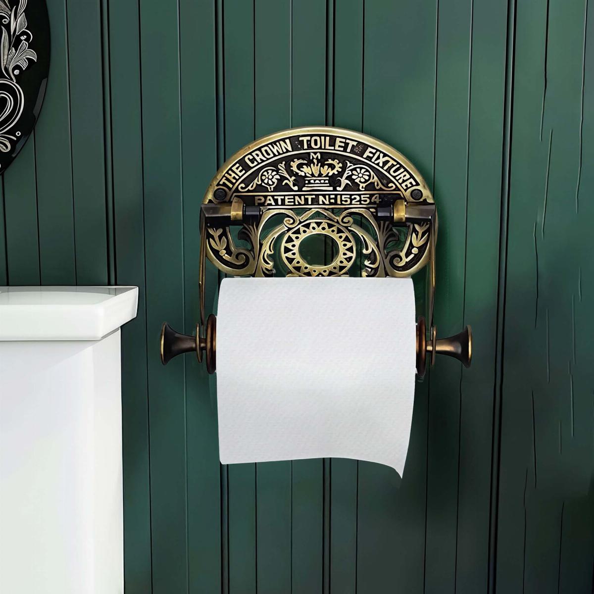 Brass Toilet Paper Holder Wall Mount Bathroom Tissue Holder image-8