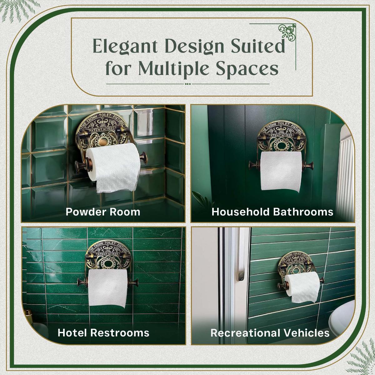 Brass Toilet Paper Holder Wall Mount Bathroom Tissue Holder image-7