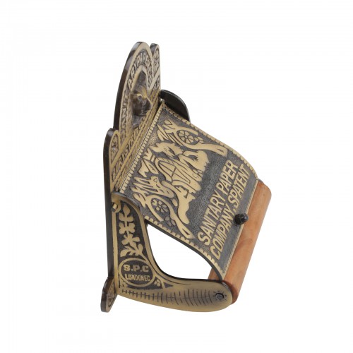 Antique Brass Toilet Paper Holder 'Sanitary Paper Co.' image-12